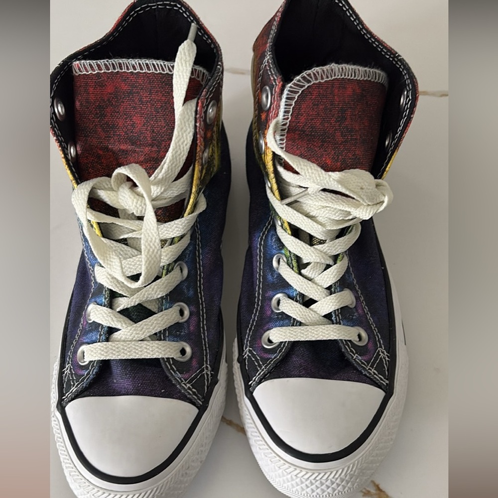 Converse Red and Blue Sneakers Classic High-Top Design